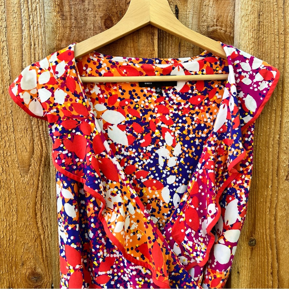 Colorful Y2K Sleeveless Ruffle Wrap Midi Dress 🌿 - Picture 3 of 5